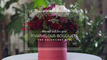 Beautiful Bouquets For Saint Valentine`s Day Full HD video Design Template