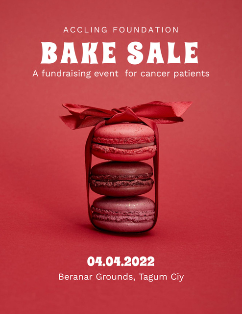 Charity Sale Event with Tasty Bakery Sale Poster 8.5x11in Tasarım Şablonu