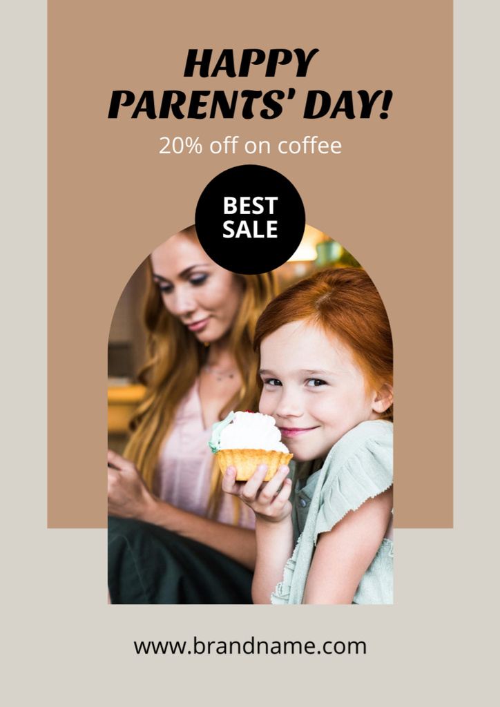 Parents Day Coffee Discount Poster A3 Design Template
