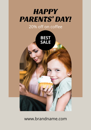Ontwerpsjabloon van Poster A3 van Parents Day Coffee Discount