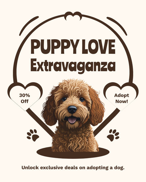 Exclusive Deals On Adopting Dogs Instagram Post Vertical – шаблон для дизайну