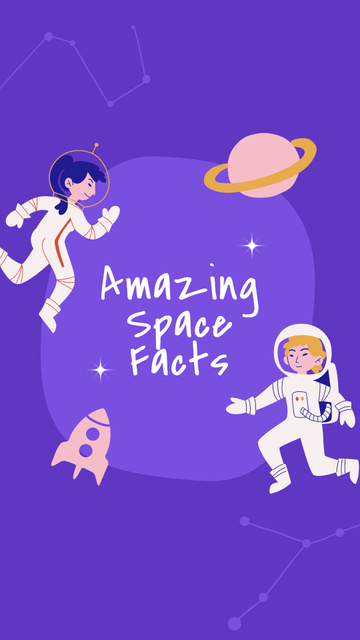 Kids Astronauts in Space Instagram Video Story Πρότυπο σχεδίασης
