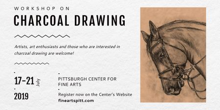 Drawing Workshop Announcement Horse Image Image Πρότυπο σχεδίασης