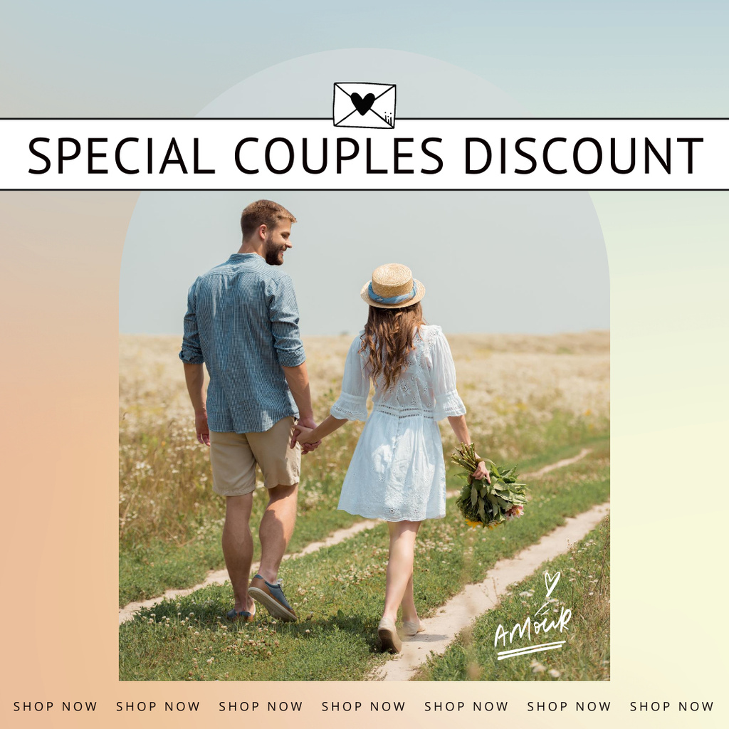 Plantilla de diseño de Special Discount for Couples Instagram 