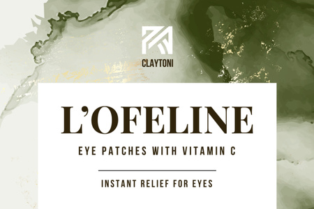 Eye Patches ad on watercolor pattern Label Design Template