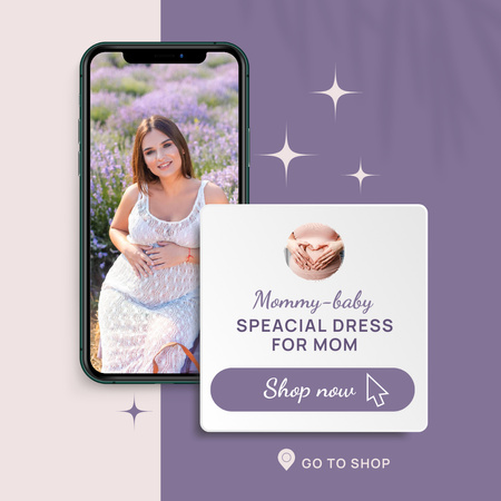 Designvorlage Pregnant Woman in Tender Dress für Instagram