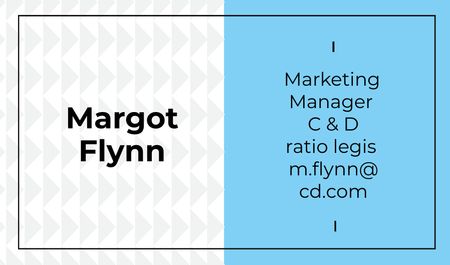 Designvorlage Marketing Manager Contacts with Geometric Pattern in Blue für Business card