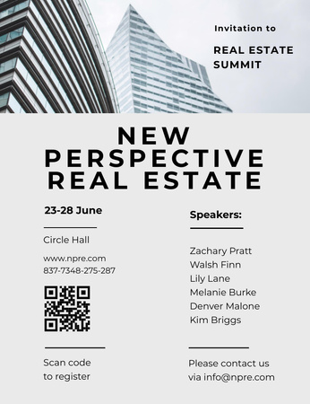 Real Estate Summit About Perspectives In Branch Invitation 13.9x10.7cm Design Template