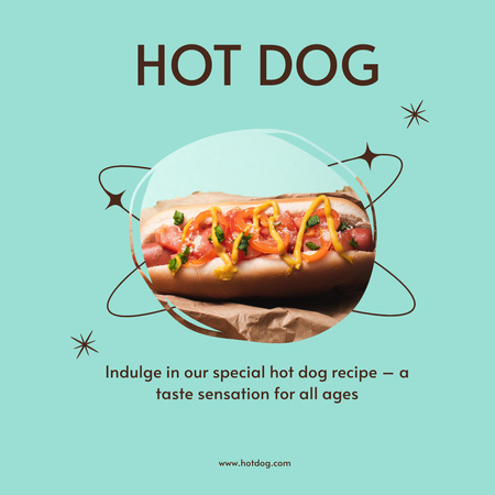 Специальный рецепт хот-дога Instagram – шаблон для дизайна