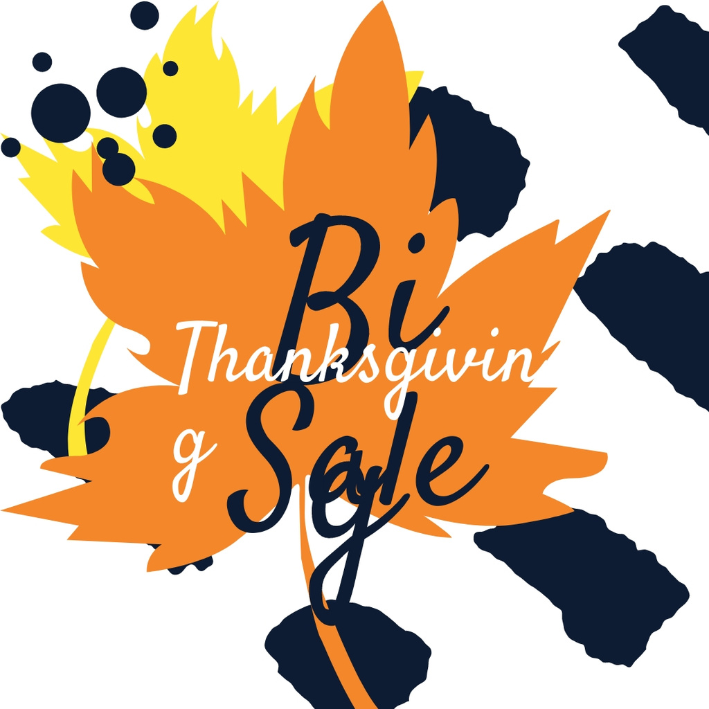 Thanksgiving sale on Maple autumn leaves Instagram AD Design Template