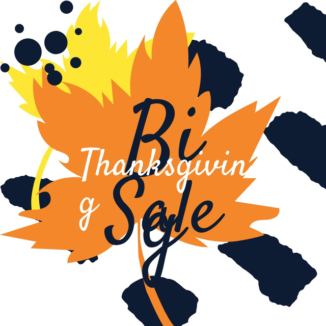 Thanksgiving sale on Maple autumn leaves Instagram AD – шаблон для дизайна