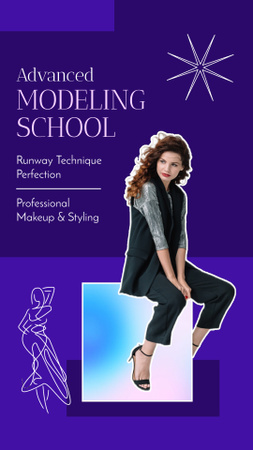 Top Modeling School With Runway Techniques Instagram Video Story – шаблон для дизайна