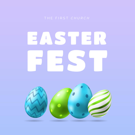 Easter Holiday Celebration Announcement Instagram Tasarım Şablonu
