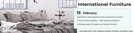 Template di design International furniture show Announcement Twitter