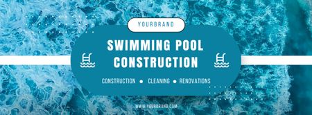 Plantilla de diseño de Oferta de servicios de construcción de piscinas Facebook cover 