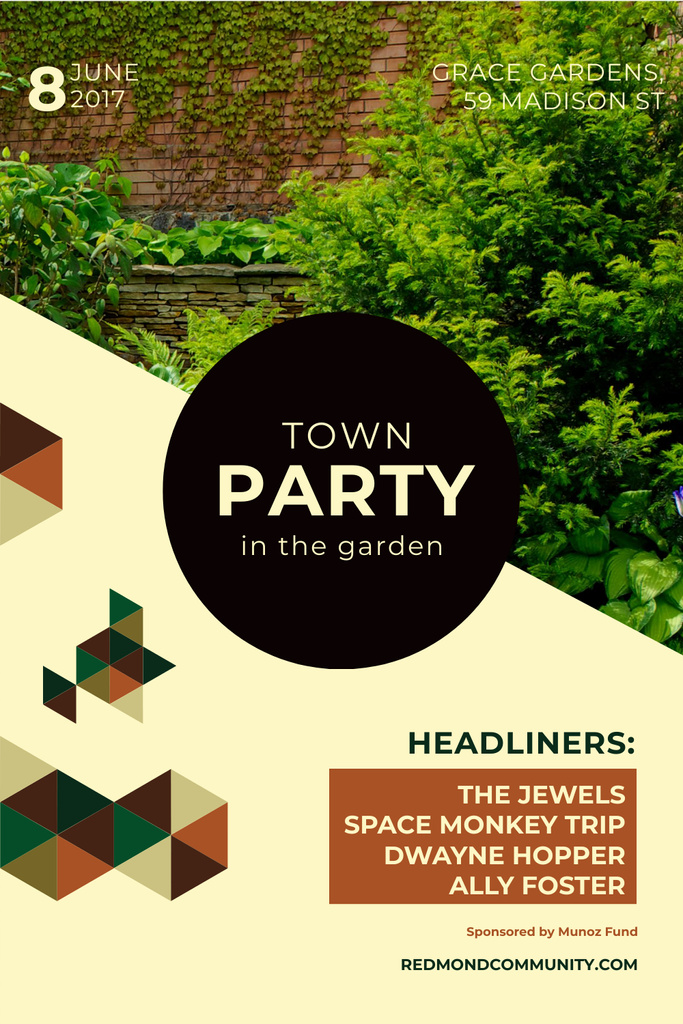 Town party in garden Invitation Pinterestデザインテンプレート