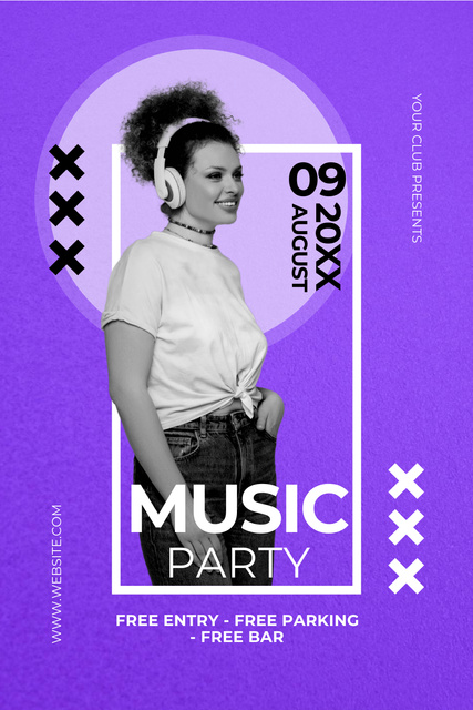Template di design Vibrant Music Party In Club In August Pinterest