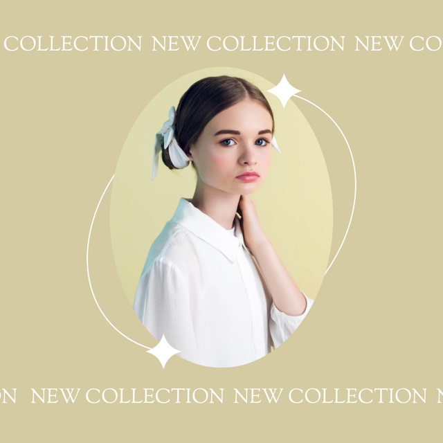New Fashion Collection Ad with White Shirt Instagram Design Template