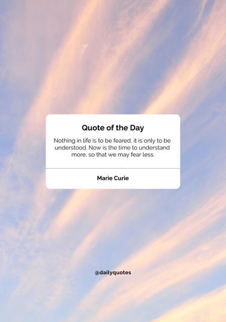 Modèle de visuel Quote of the day on pink sky - Poster 28x40in