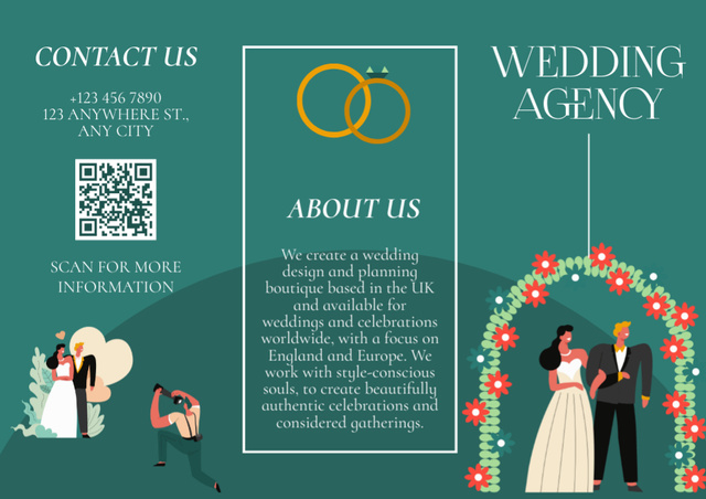 Designvorlage Wedding Planner Agency Ad für Brochure