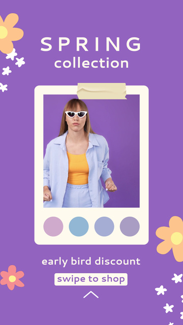 Template di design Dancing In New Clothes Collection With Discount Instagram Video Story