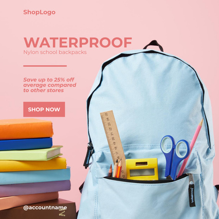 Platilla de diseño Get Discount For Waterproof School Accessories Instagram