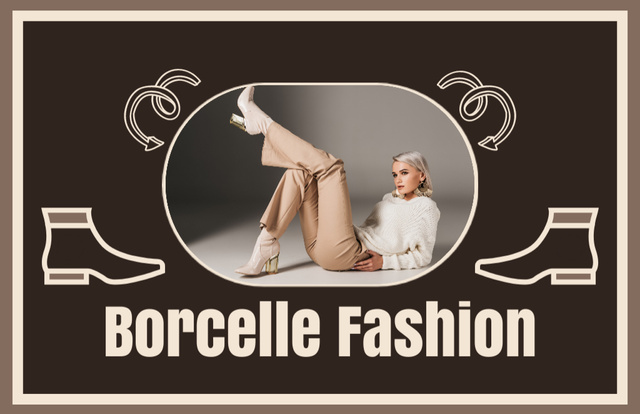 Modèle de visuel Fashion Shoes Sale Ad Layout with Photo - Business Card 85x55mm