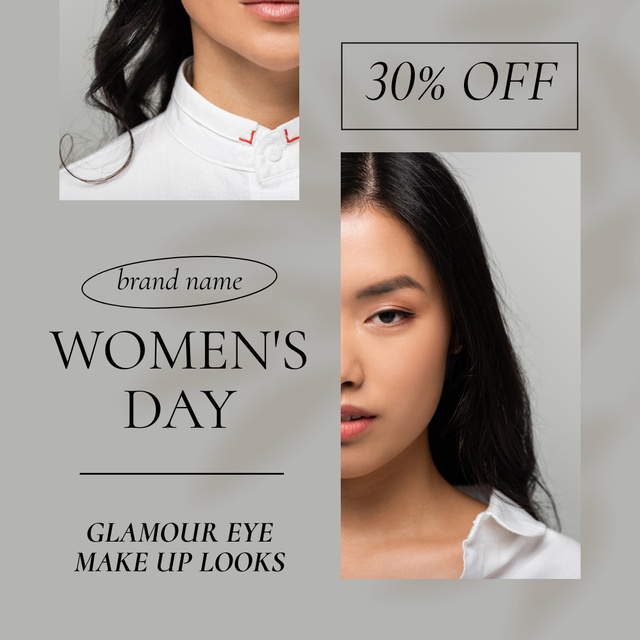 Discount on Makeup Products on Women's Day Instagram Design Template
