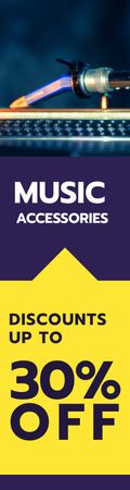Music Accessories Sale Discount Offer Skyscraper Design Template