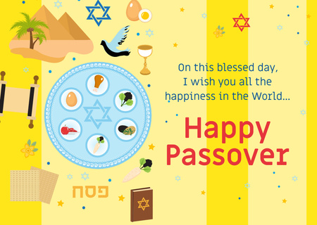 Plantilla de diseño de Happy Passover dinner Postcard 