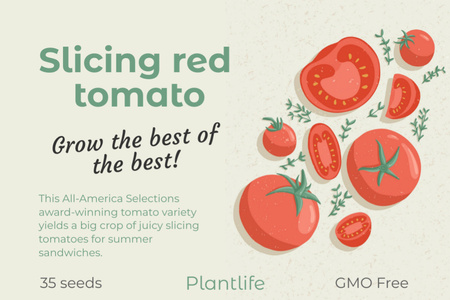 Plantilla de diseño de Tomato Seeds Offer Label 