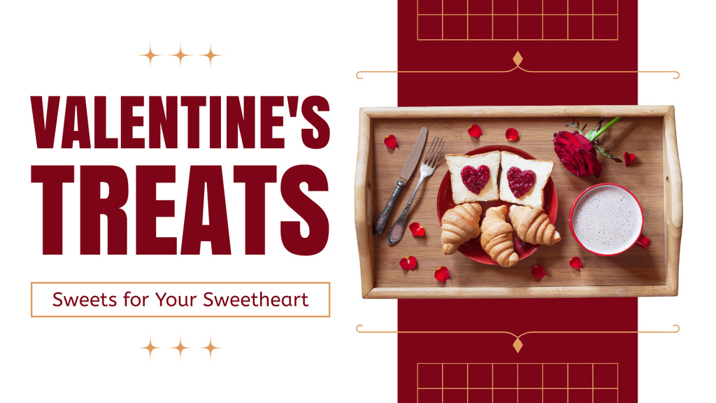 Sweet Treats For Valentine's Day Celebration Youtube Thumbnail Design Template