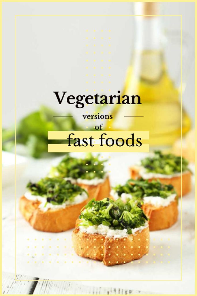 Szablon projektu Vegetarian Food Recipes Bread with Broccoli Tumblr