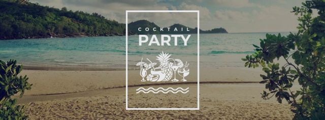 Summer Party Inspiration Palm Trees by Sea Facebook cover – шаблон для дизайну