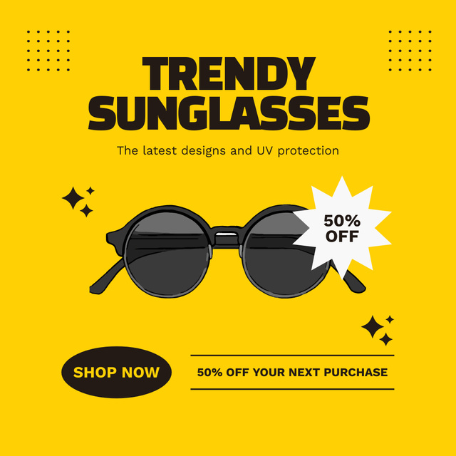 Ontwerpsjabloon van Instagram AD van Vivid Advertising Branded Sunglasses at Discount