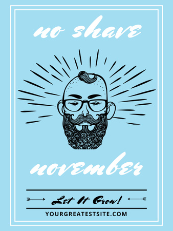 ひげを生やした男のイラスト Poster USデザインテンプレート