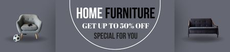 Home Furniture Discount Minimal Grey Ebay Store Billboard Design Template
