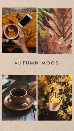Plantilla de diseño de collage estado de ánimo de otoño Instagram Story 