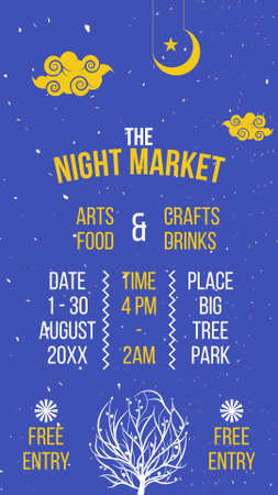 Platilla de diseño Art and Craft Night Market Announcement Instagram Story