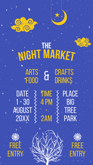 Plantilla de diseño de Art and Craft Night Market Announcement Instagram Story 