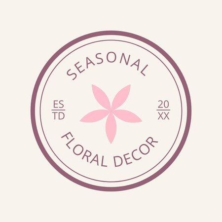 Template di design Emblema dell'azienda di decorazioni floreali stagionali Animated Logo