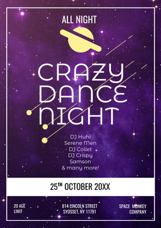 Party Invitation on Night Sky Flyer A4 Design Template