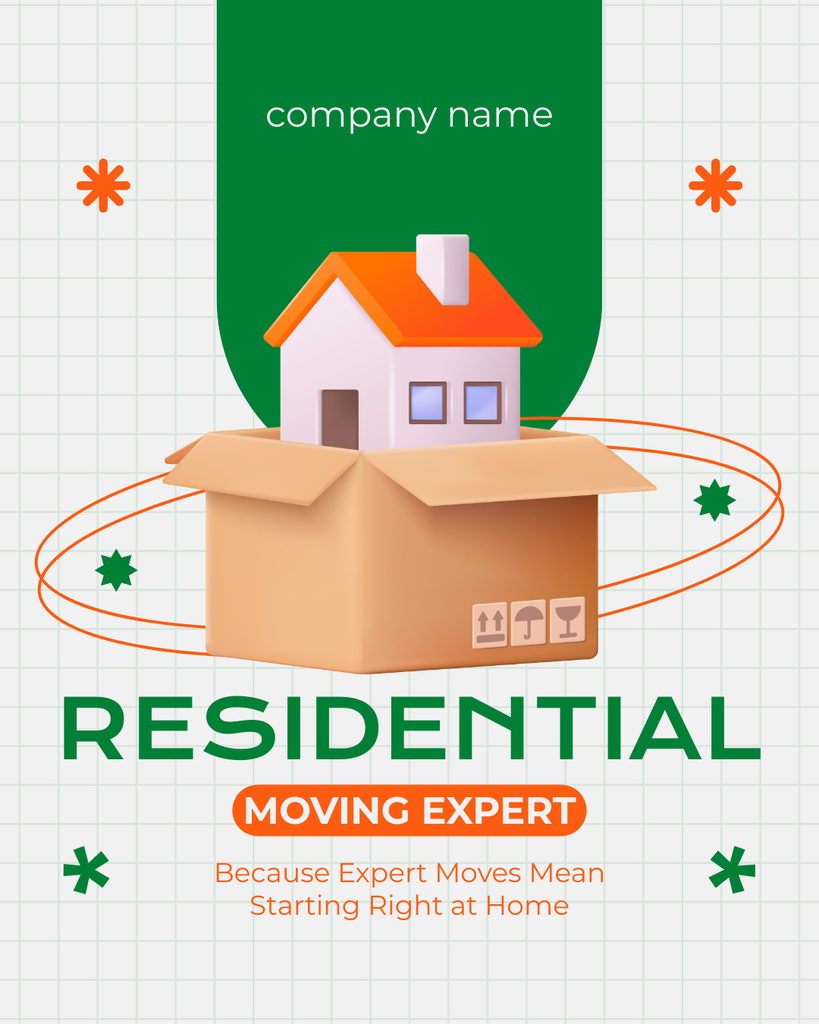 Ontwerpsjabloon van Instagram Post Vertical van Ad of Residential Moving Expert