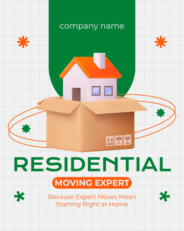 Ad of Residential Moving Expert Instagram Post Vertical Design Template