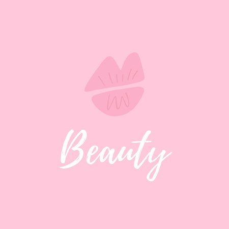 Beauty Salon Ad with Lips Logo Design Template
