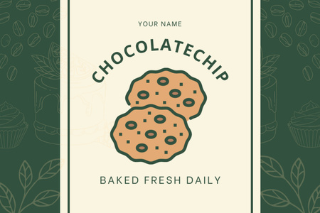 sladké čokoládové sušenky Label Šablona návrhu