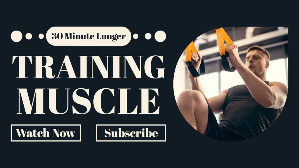 Man doing Workout in Gym Youtube Thumbnail Design Template