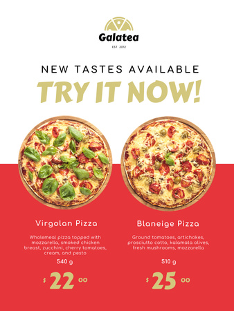Platilla de diseño Italian Restaurant Promotion with Ad of Pizza Poster US