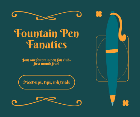 Modèle de visuel Offre Fan Club pour les amateurs de stylos-plumes - Facebook