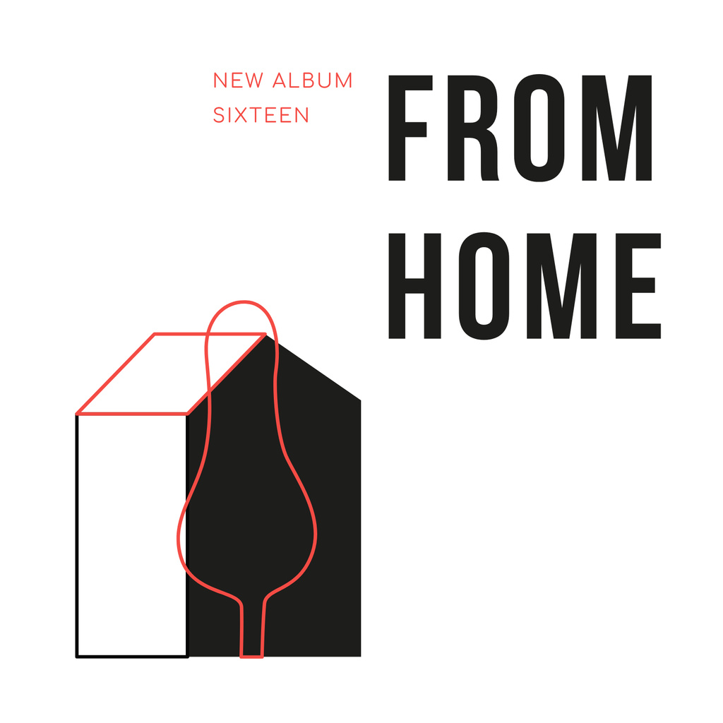 Creative Minimalistic Illustration of Home Album Cover Design Template
